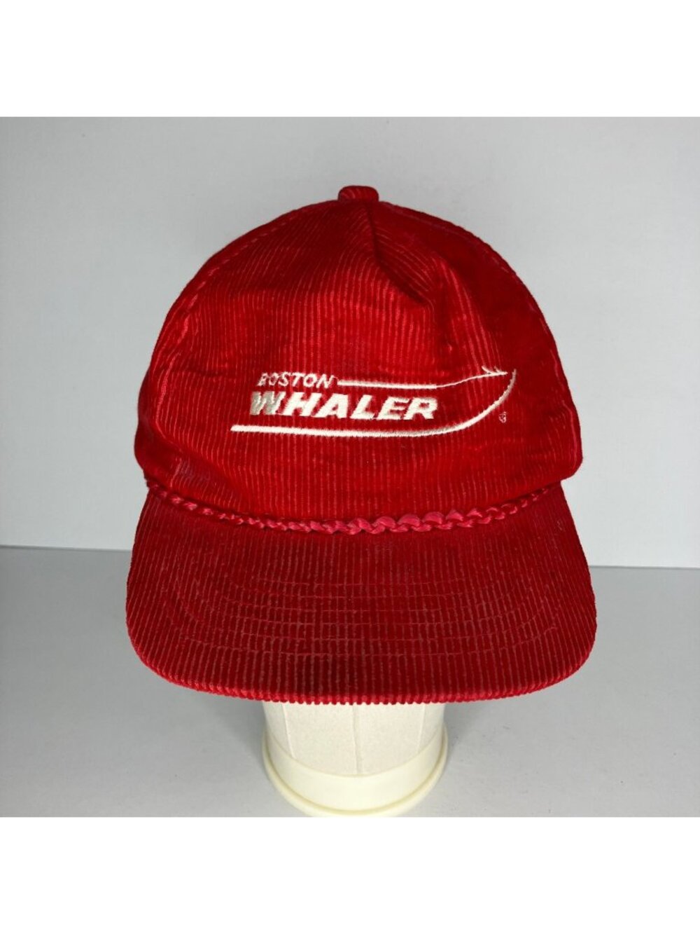 Vintage Boston Whaler Corduroy Cord Hat Men's Snapback Trucker